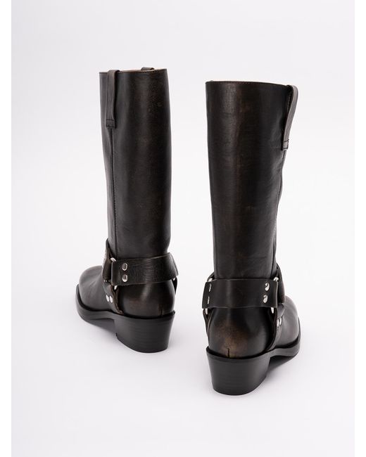 Paris Texas Black `Roxy` Leather Boots