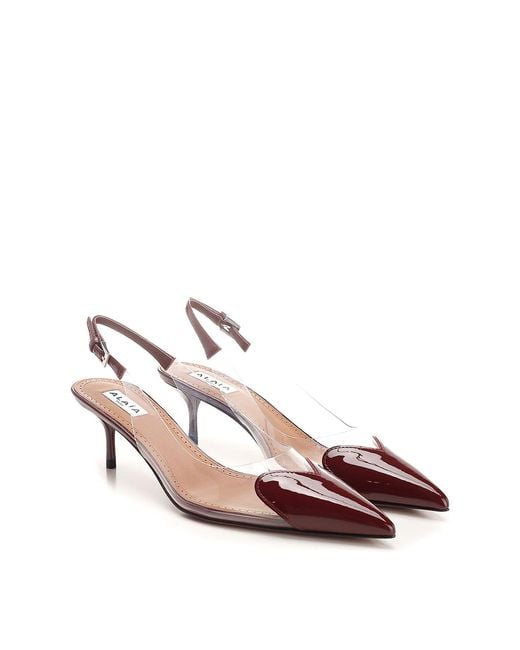 Alaïa Pink Le Cur Patent Leather Slingback