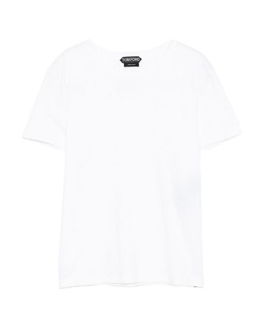 Tom Ford White Optical Cotton Jersey Crewneck T-Shirt