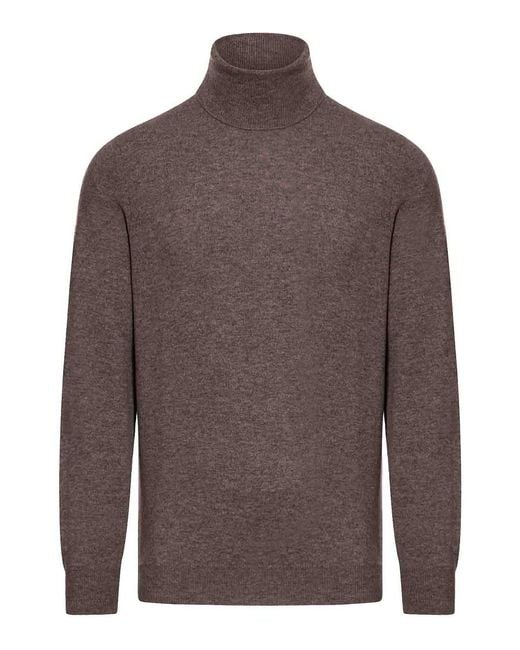 Brunello Cucinelli Brown Cashmere Turtleneck for men