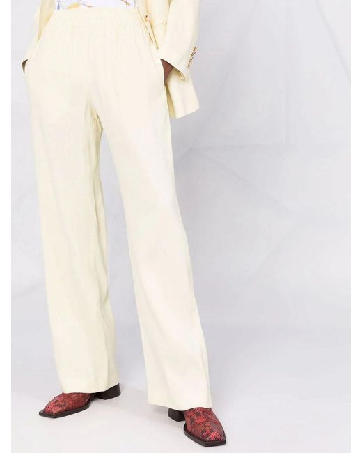 Golden Goose Deluxe Brand White Brittany Wide-Leg Trousers