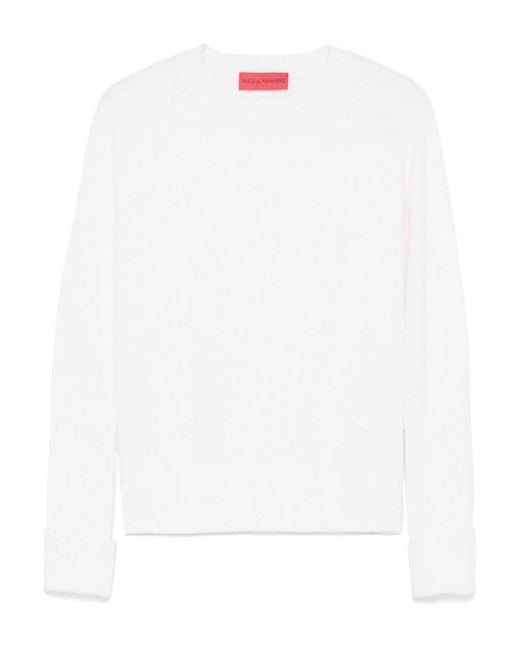 Wild Cashmere White Crew-Neck Sweater