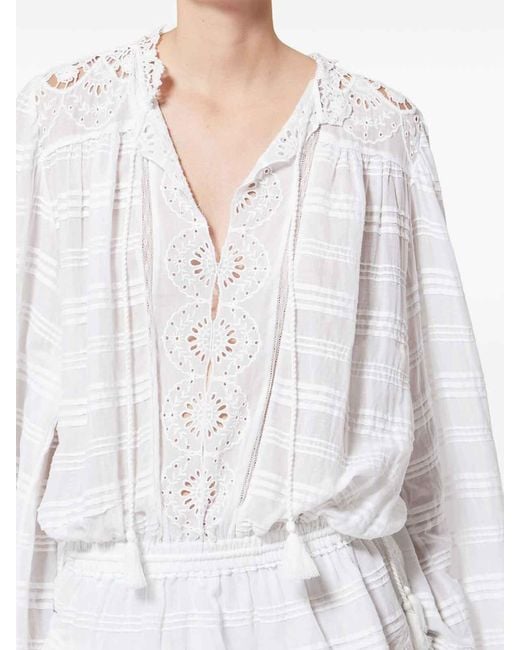 Isabel Marant White Preya Cotton Mini Dress