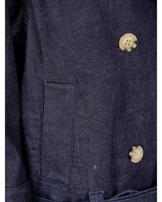 Self-Portrait Blue Denim Trench Jacket