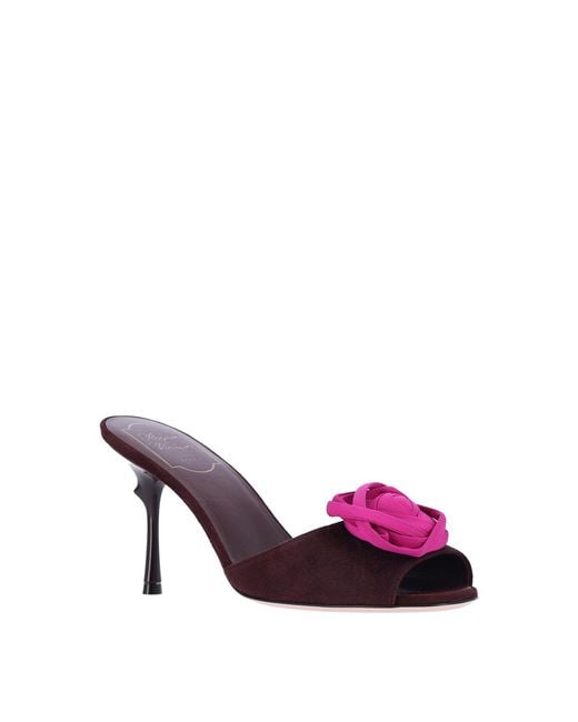 Roger Vivier Purple Rose Vivier Mules