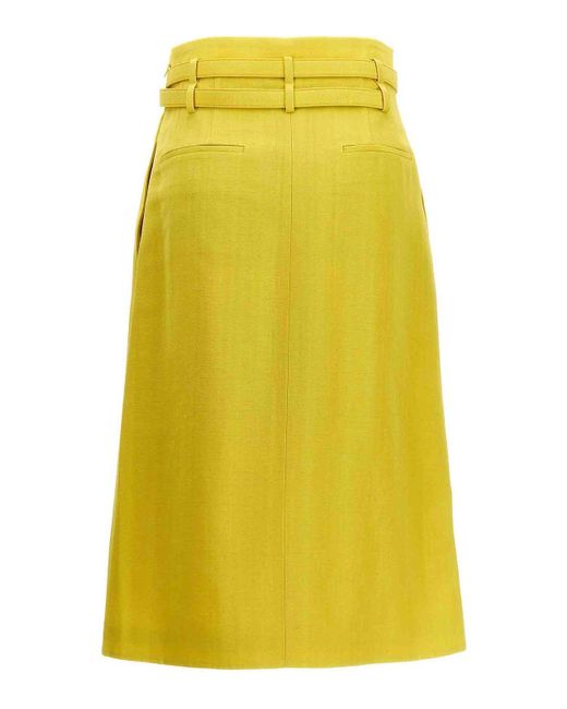 Jil Sander Yellow Skirt Viscose Blend Side Zip