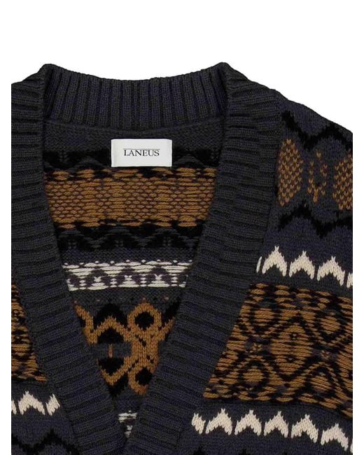 Laneus Black Cardigan for men