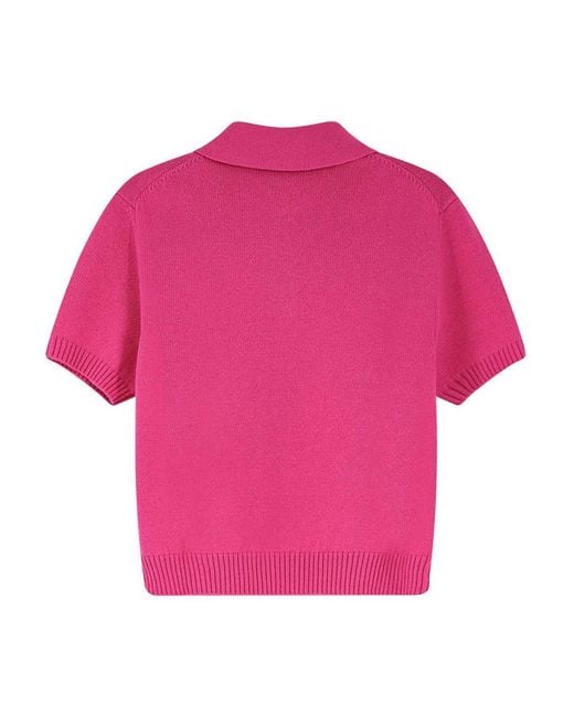 Givenchy Pink Wool And Cashmere Polo Shirt