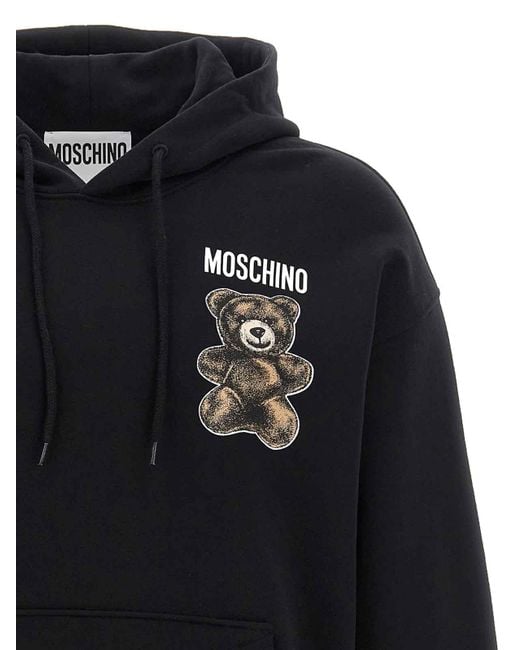 Moschino Blue Little Teddy Bear Hooded Sweatshirt for men