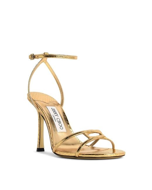 Jimmy Choo Metallic 1998 Leo 100 Leather Sandals