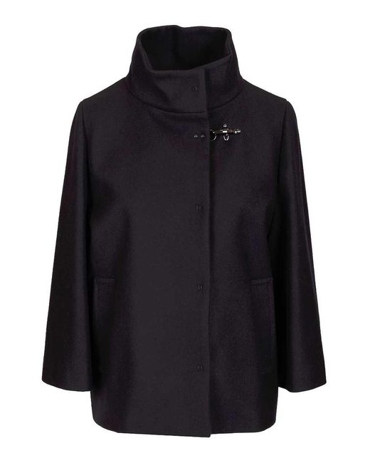 Fay Blue Wool Cape