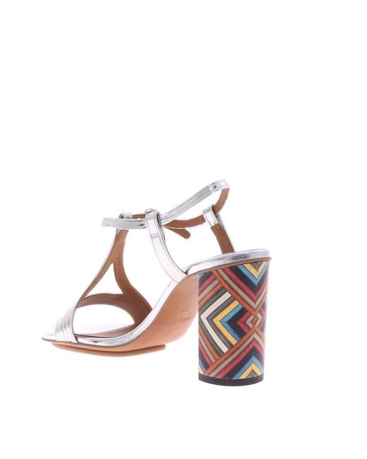 See By Chloé Pink Ankle Strap Sandals With Multi Heel