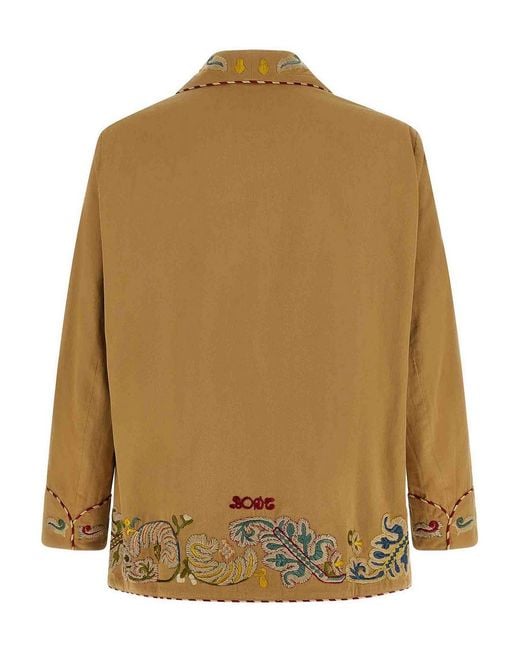 Bode Brown Feather Runner Smoking Blazer for men