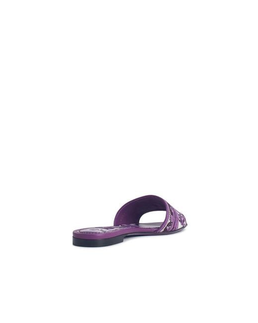 Dolce & Gabbana Purple Slipper With Majolica Embroidery