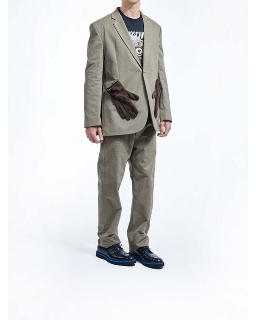 Moschino Gray Jacket Gloves for men