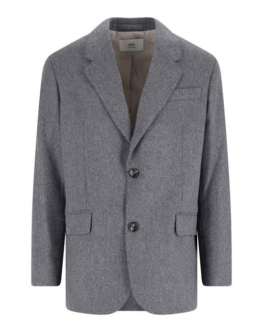 AMI Gray Blazer Monopetto for men