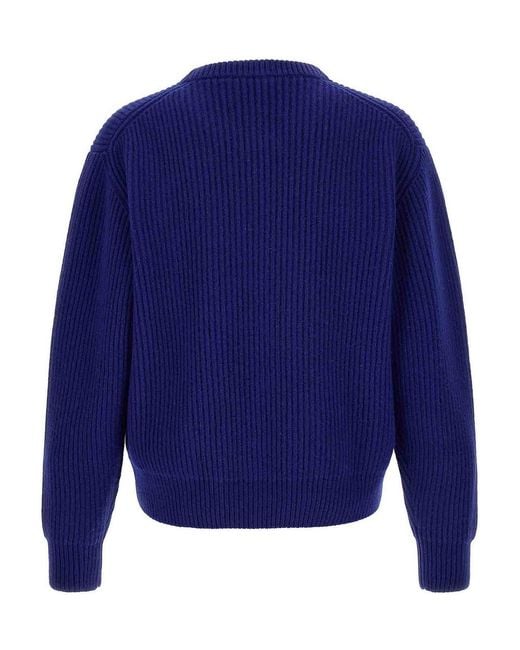 Jil Sander Blue Fisherman's Rib' Sweater for men