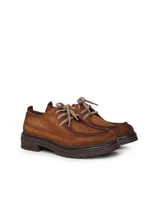 Giuliano Galiano Brown Jean Suede Lace-Up Shoe for men