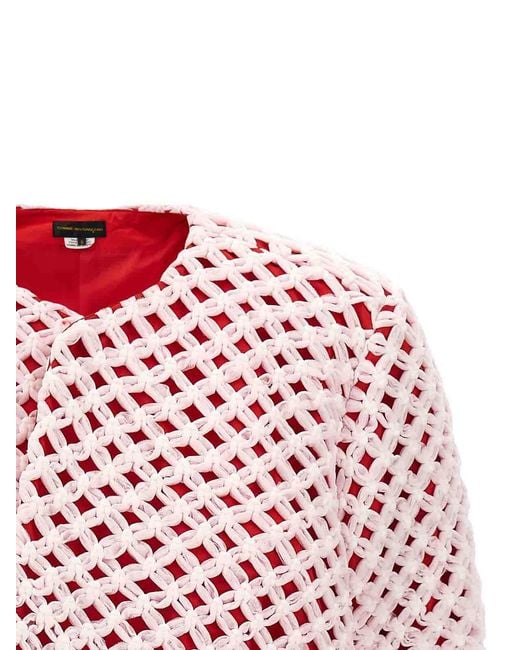 Comme des Garçons Red Tulle Weave Blazer