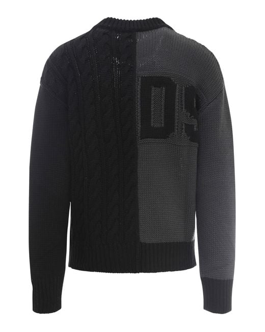 Gcds Black Two Knitting Jumper for men