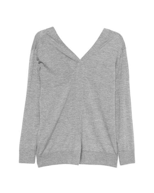 Sa Su Phi Gray Front And Back V-Neck Sweater