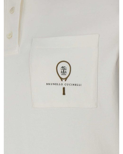 Brunello Cucinelli White Logo Polo Dress