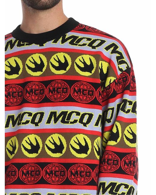 McQ Alexander McQueen Black Tape Crew-Neck Pullover for men