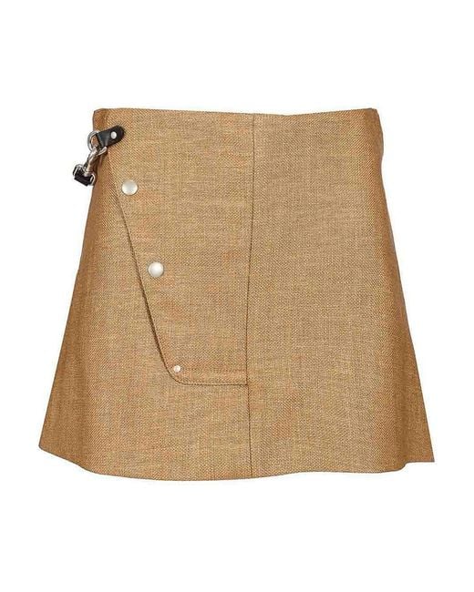 DURAZZI MILANO Natural Rafia Mini Skirt
