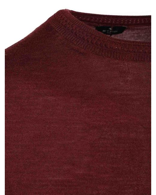Etro Red Wool And Silk Sweater for men
