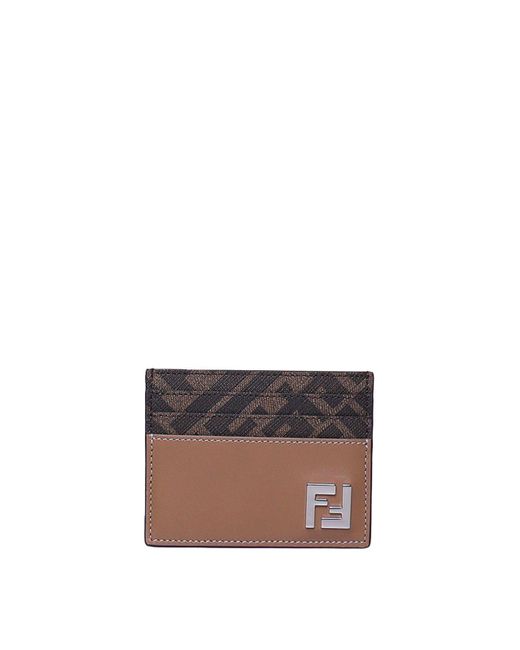 Fendi White Ff Squared Card Holder for men