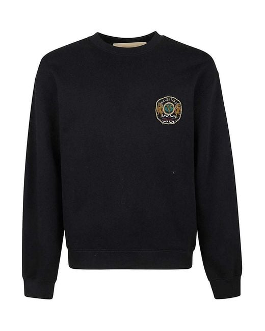 Valentino Garavani Blue Jersey Sweatshirt, Reg, Embro Patch for men