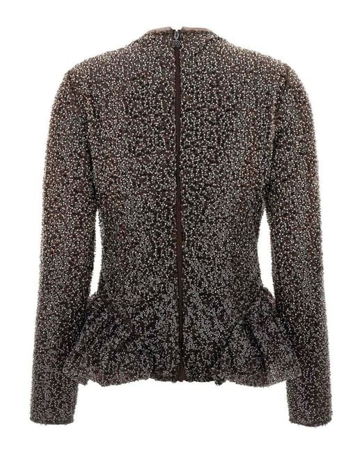 ROTATE BIRGER CHRISTENSEN Black Sequin Top