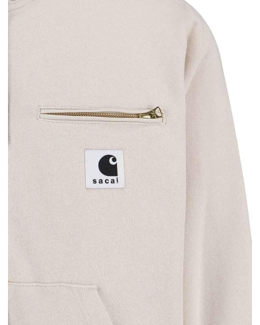 Sacai Natural X Carhartt Wip Cotton Zip Jacket for men