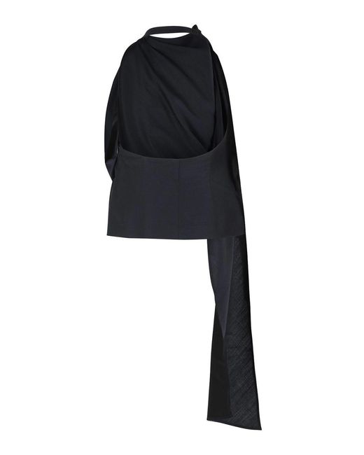 Rhea Costa Blue Draped Blouse