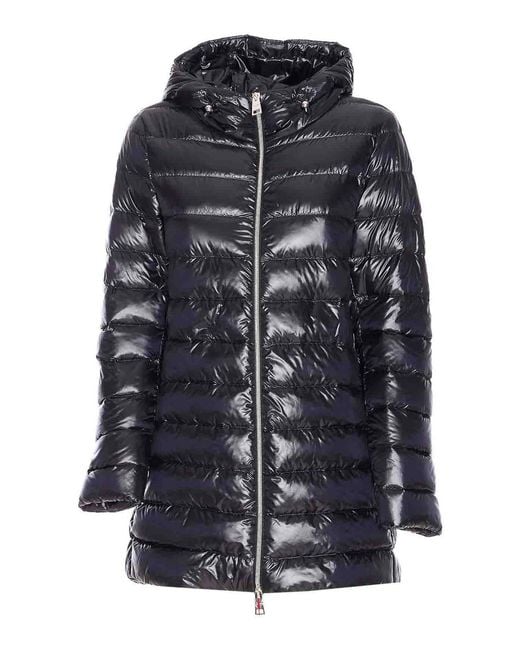 Herno Blue Hood Detail A-Shape Down Jacket