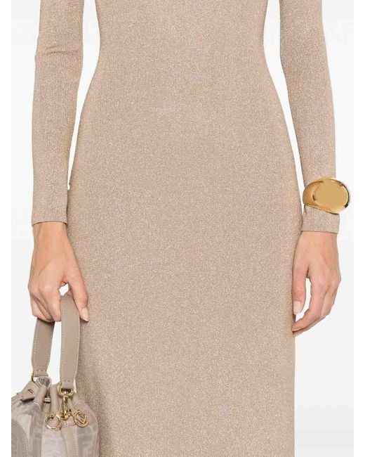 Max Mara Natural Slim-Fit Viscose And Lurex Dress By