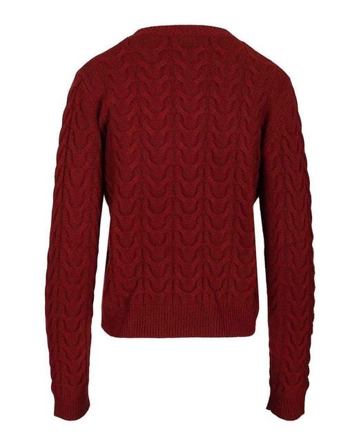Max Mara Red Slim Cashmere Sweater