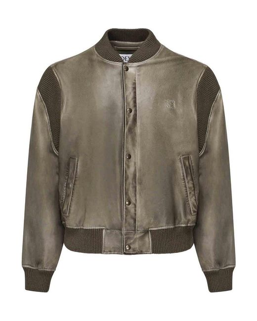 Loewe Green Bomber Jacket Lambskin Nappa for men