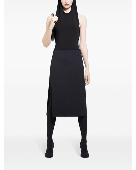 Courreges Black Hooded Bodysuit