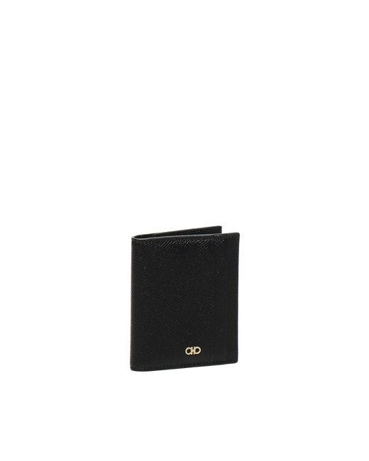 Ferragamo Black Gancini Card Holder for men