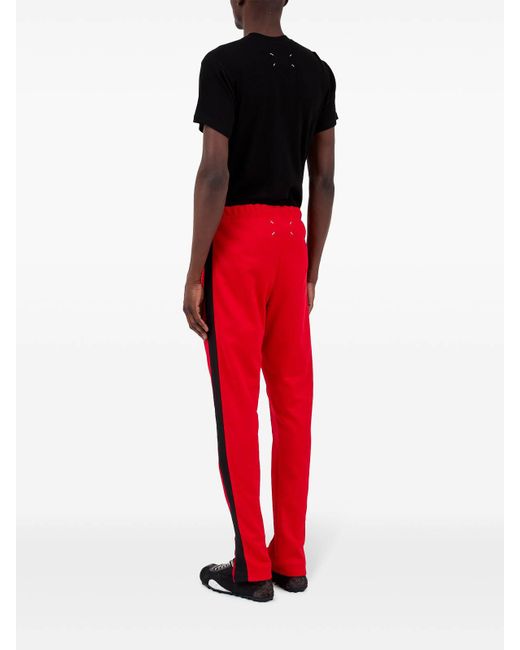 Maison Margiela Red Side-Stripe Track Pants for men