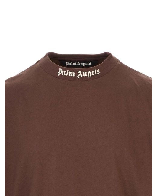 Palm Angels Brown Classic Logo Over Tee for men