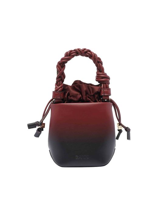 Ganni Red Mini Bou Bucket Bag
