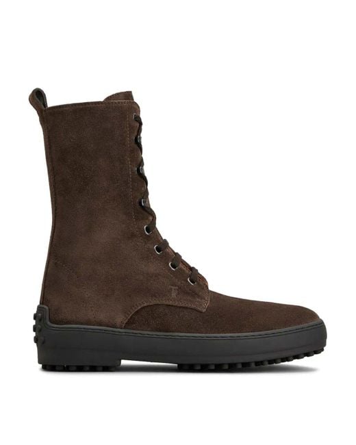 Tod's Brown "Winter Gommino" Ankle Boots
