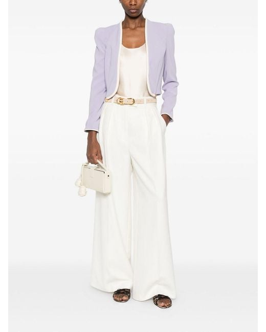 Elisabetta Franchi Purple Lightweight Crepe Jacket