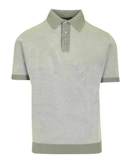 FILIPPO DE LAURENTIIS Gray Pique Polo Shirt for men