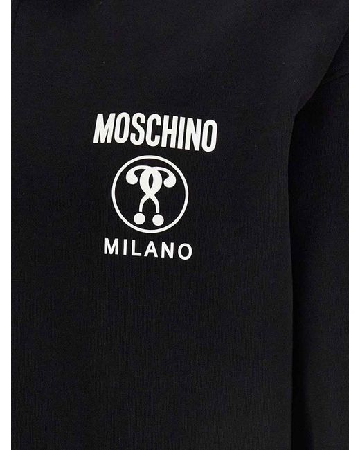 Moschino Black Double Question Mark Hoodie for men