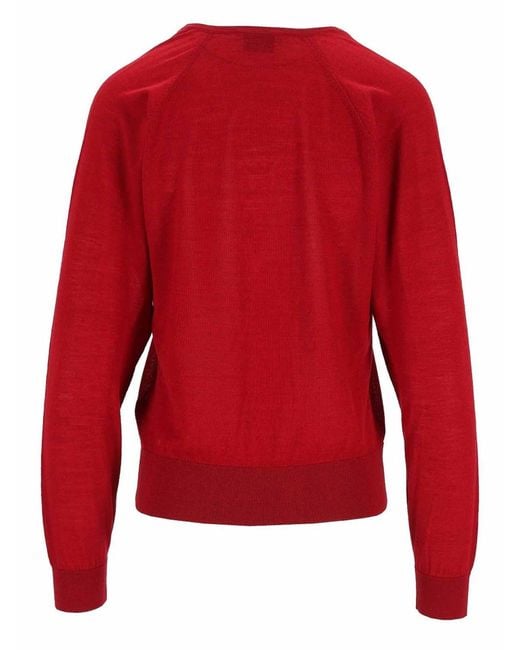 Forte_forte Red V-Neck Sweater