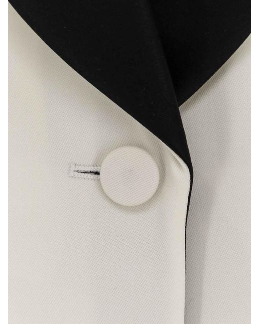 McQueen White Wool Blazer With Satin Lapels