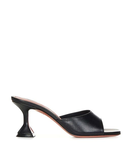 AMINA MUADDI Black Leather Sandals